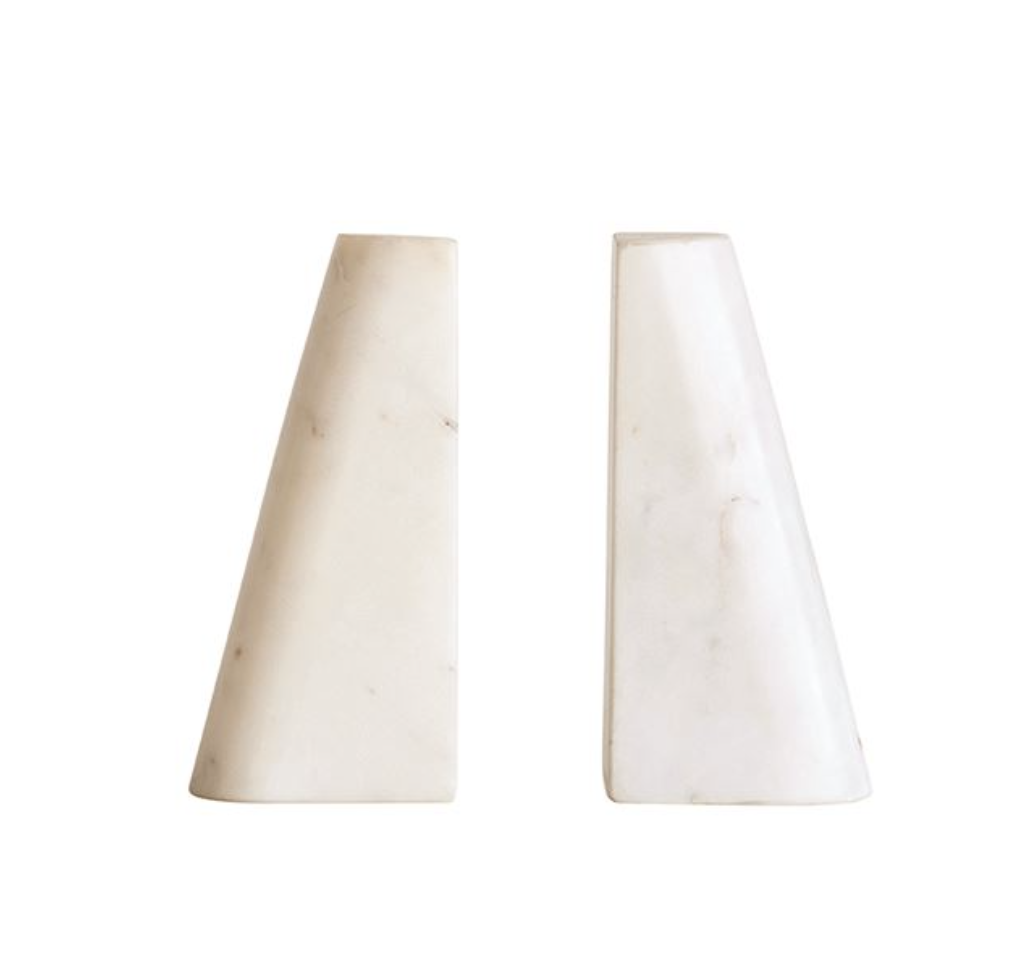 White Marble Bookends