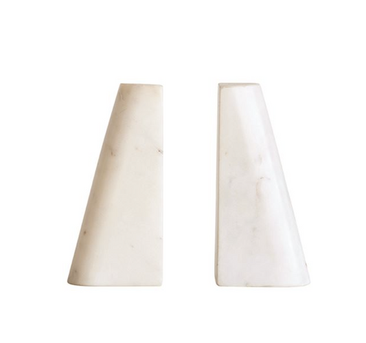 White Marble Bookends